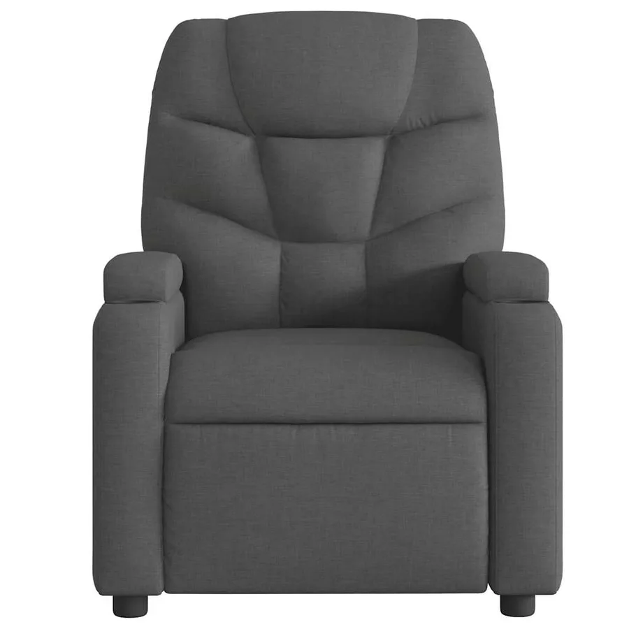 Fauteuil de massage inclinable Gris foncé Tissu - 5