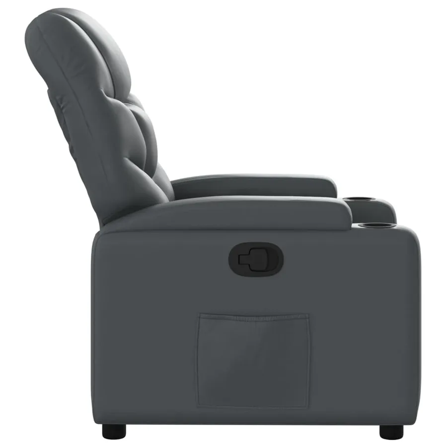 Fauteuil inclinable en similicuir gris - 7