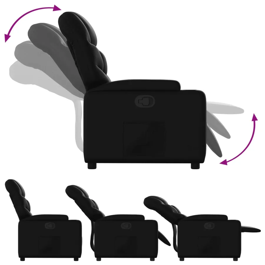 Fauteuil inclinable en similicuir noir - 4