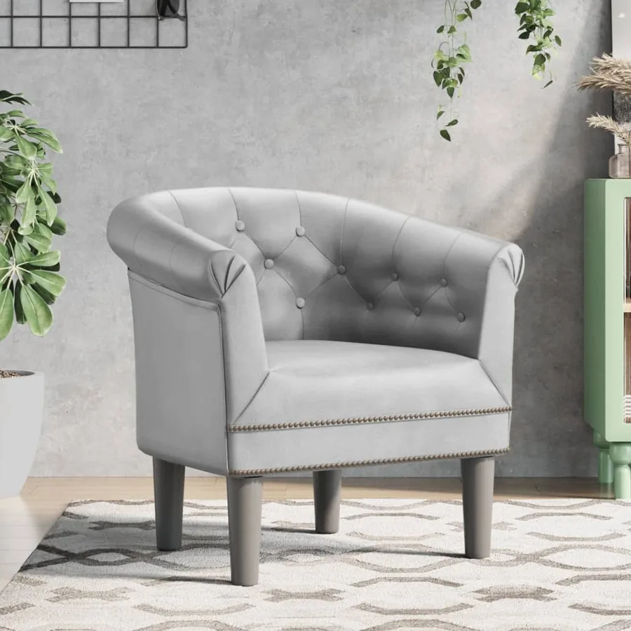Fauteuil argenté similicuir