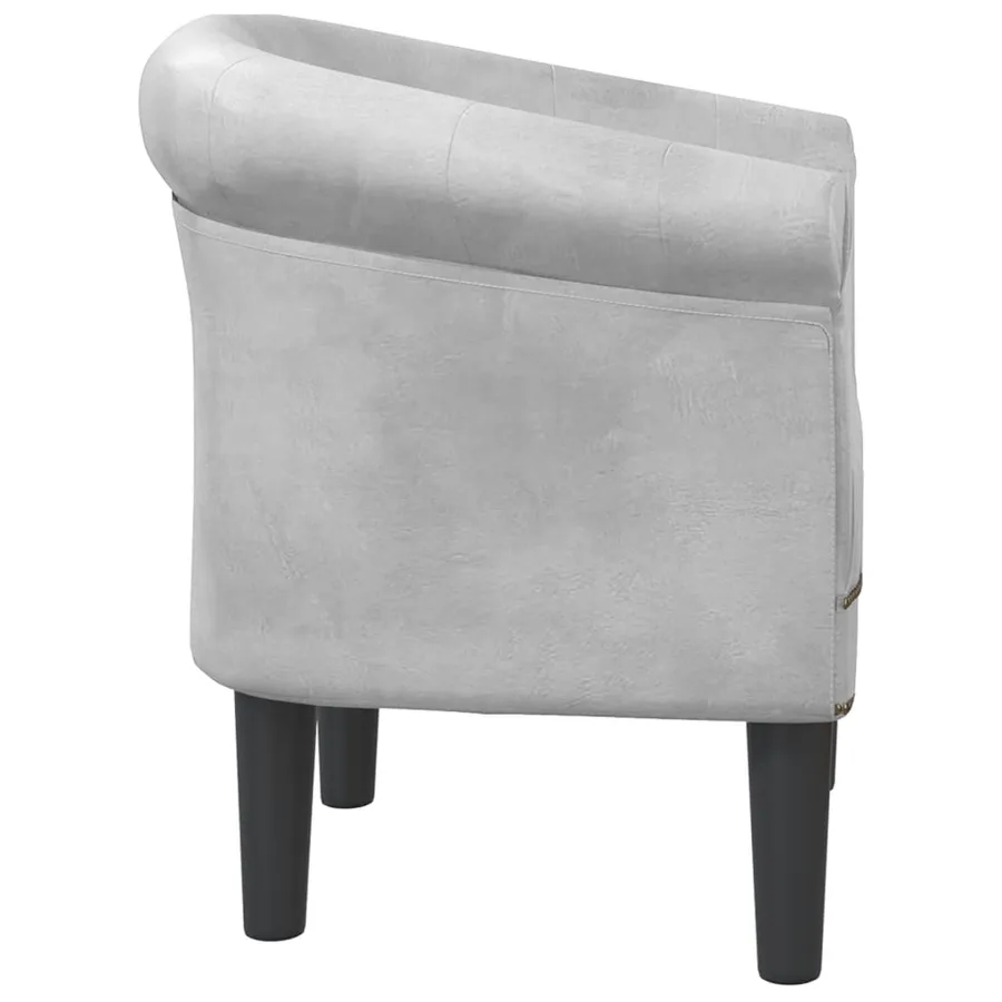 Fauteuil argenté similicuir - 4