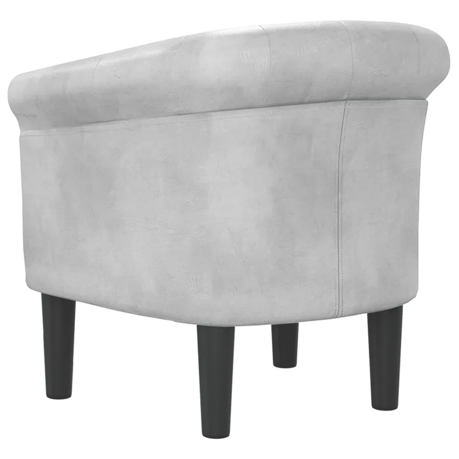 Fauteuil argenté similicuir - 5