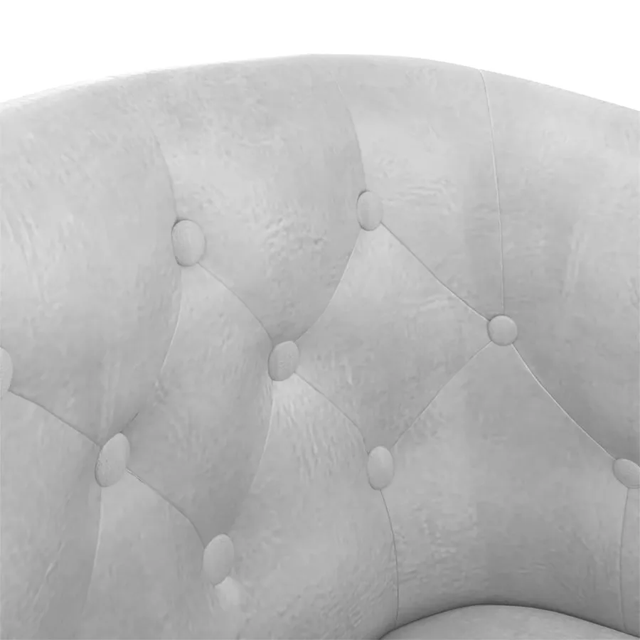 Fauteuil argenté similicuir - 6