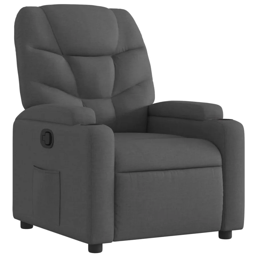 Fauteuil inclinable en tissu gris foncé - 2