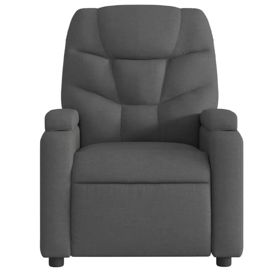 Fauteuil inclinable en tissu gris foncé - 6
