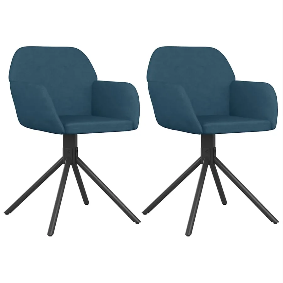 Chaises pivotantes à manger lot de 2 Bleu Velours - 2