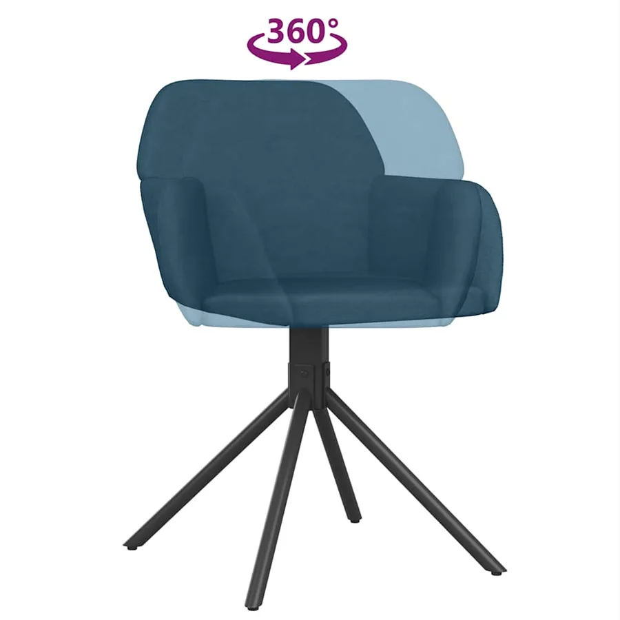 Chaises pivotantes à manger lot de 2 Bleu Velours - 7