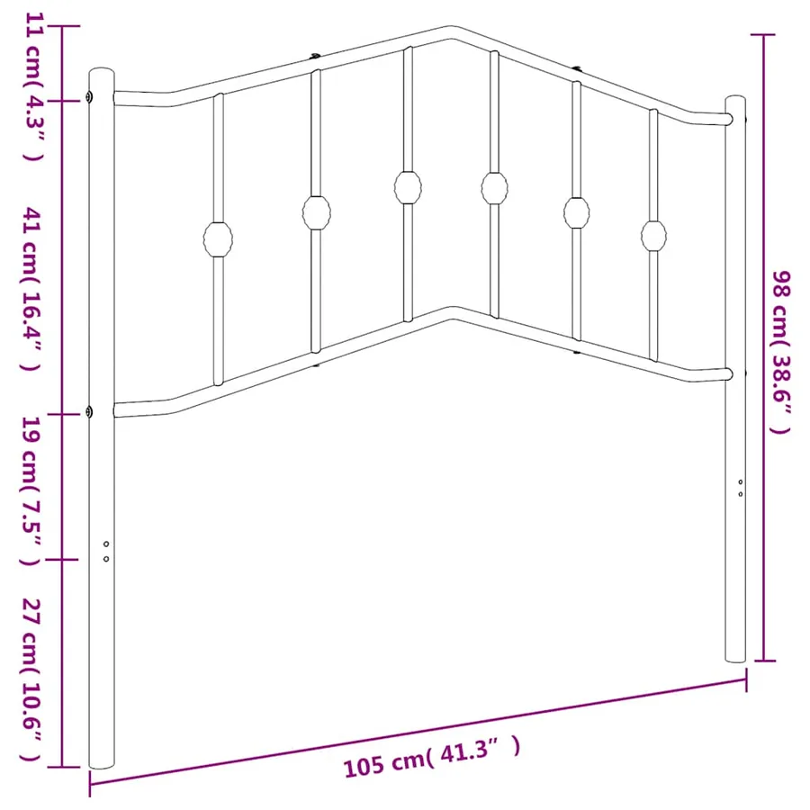 Tête de lit de remplacement métal blanc 100 cm - 7