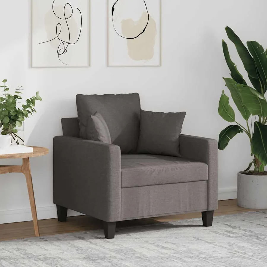 Fauteuil Taupe 60 cm Tissu