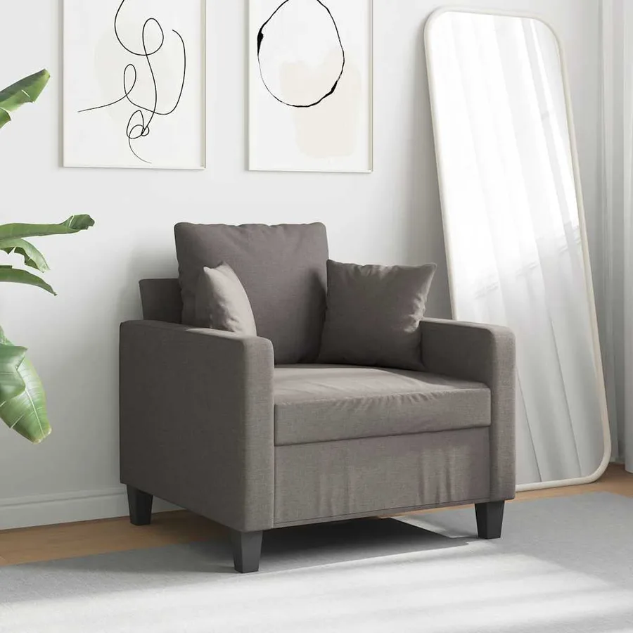 Fauteuil Taupe 60 cm Tissu - 3