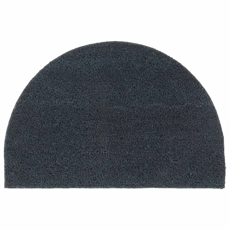 Tapis de porte gris foncé demi-rond 40x60 cm