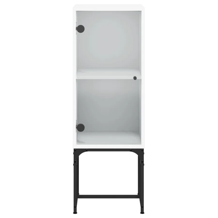 Armoire latérale avec porte en verre blanc 35x37x100 cm - 6