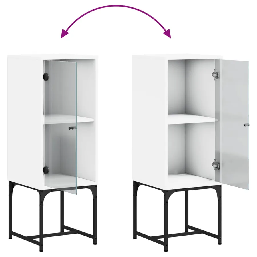 Armoire latérale avec porte en verre blanc 35x37x100 cm - 9