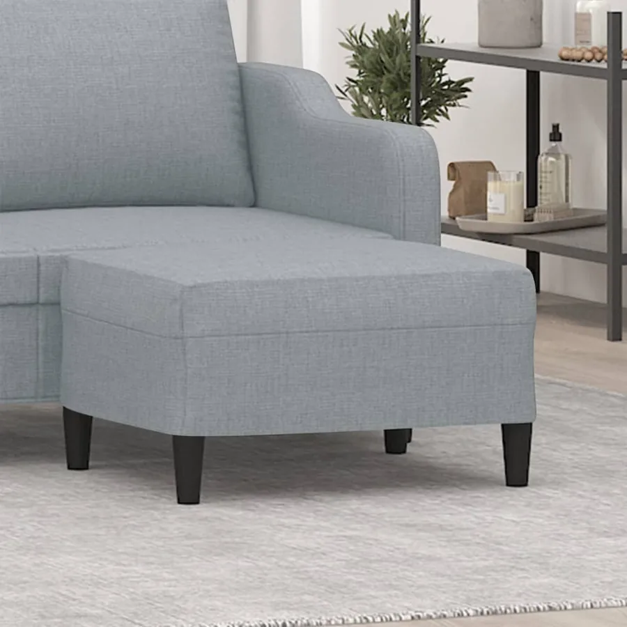 Repose-pied Gris clair 70x55x41 cm Tissu