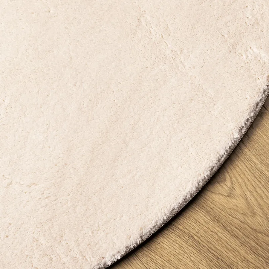 Tapis HUARTE à poils courts doux et lavable beige Ø 200 cm - 4