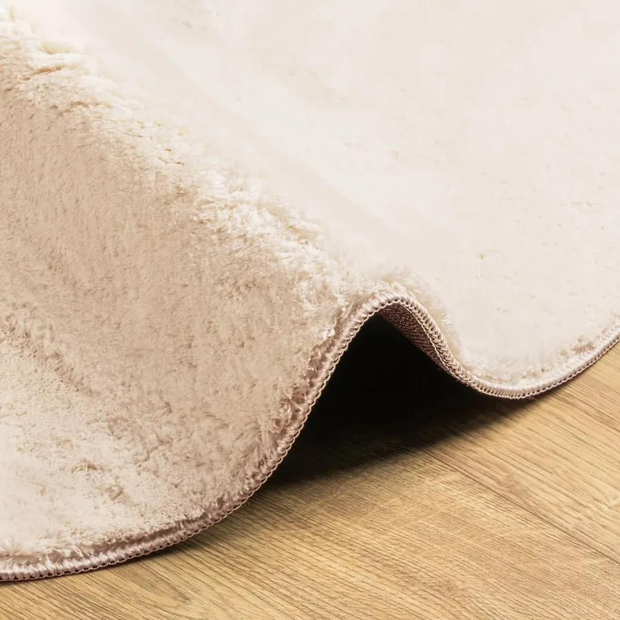 Tapis HUARTE à poils courts doux et lavable beige Ø 200 cm - 6