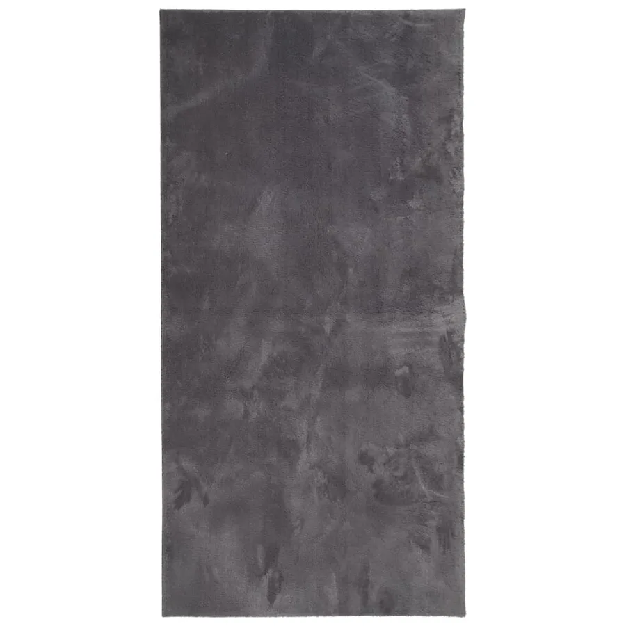 Tapis HUARTE à poils courts doux lavable anthracite 100x200 cm - 2