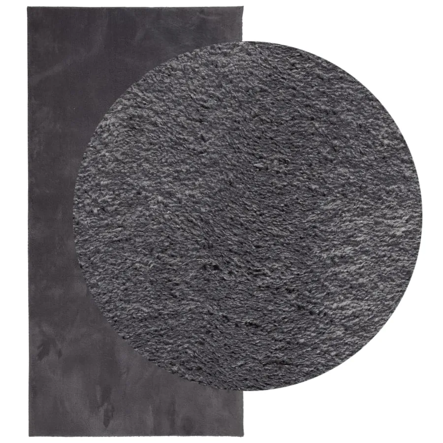 Tapis HUARTE à poils courts doux lavable anthracite 100x200 cm - 3