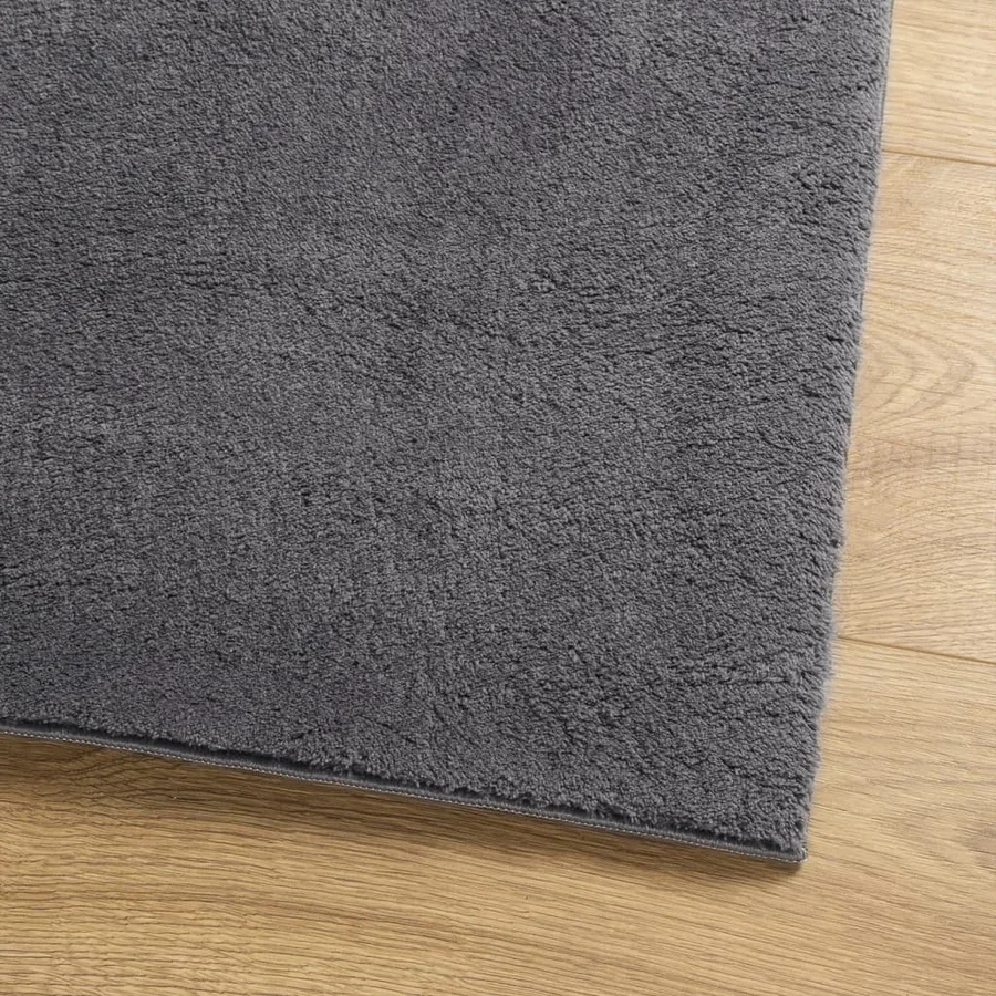 Tapis HUARTE à poils courts doux lavable anthracite 100x200 cm - 4