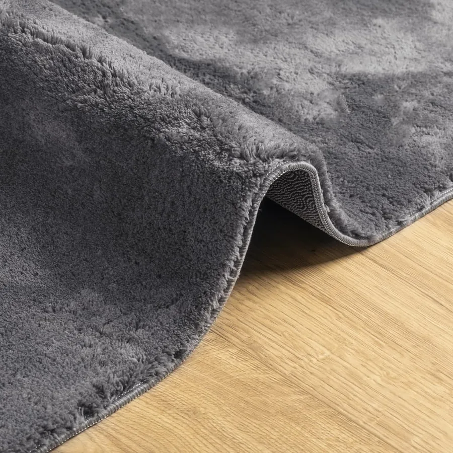 Tapis HUARTE à poils courts doux lavable anthracite 100x200 cm - 6