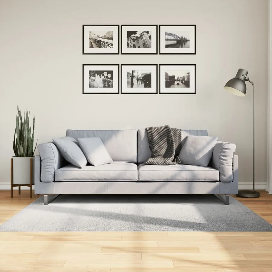 Tapis IZA poils courts style scandinave gris 120x170 cm