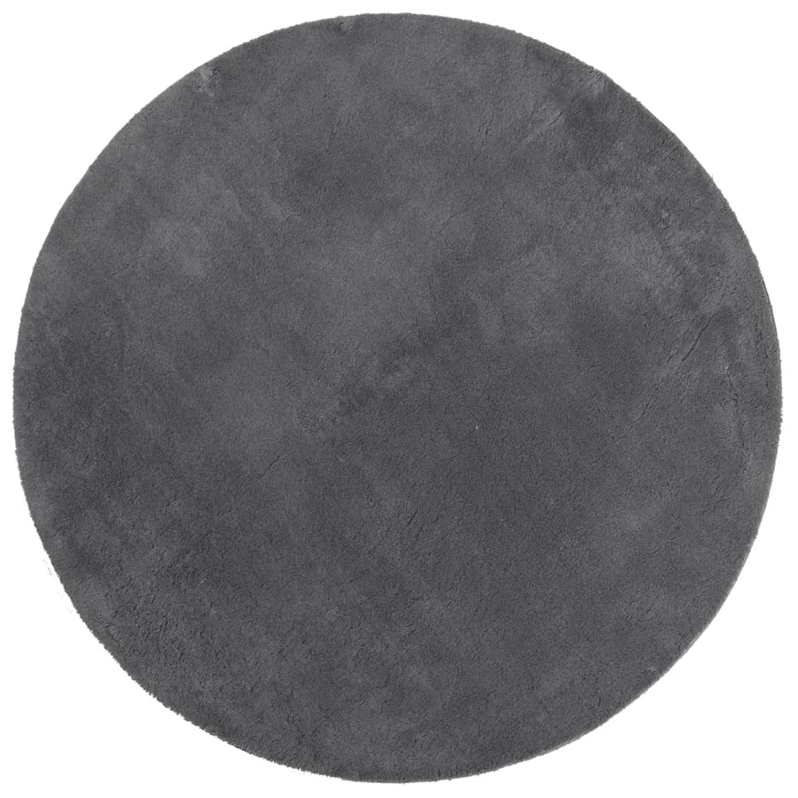 Tapis HUARTE à poils courts doux et lavable anthracite Ø 200 cm - 2