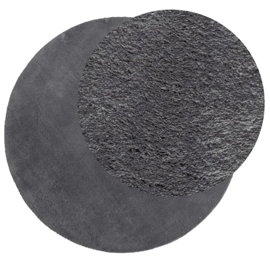 Tapis HUARTE à poils courts doux et lavable anthracite Ø 200 cm - 3