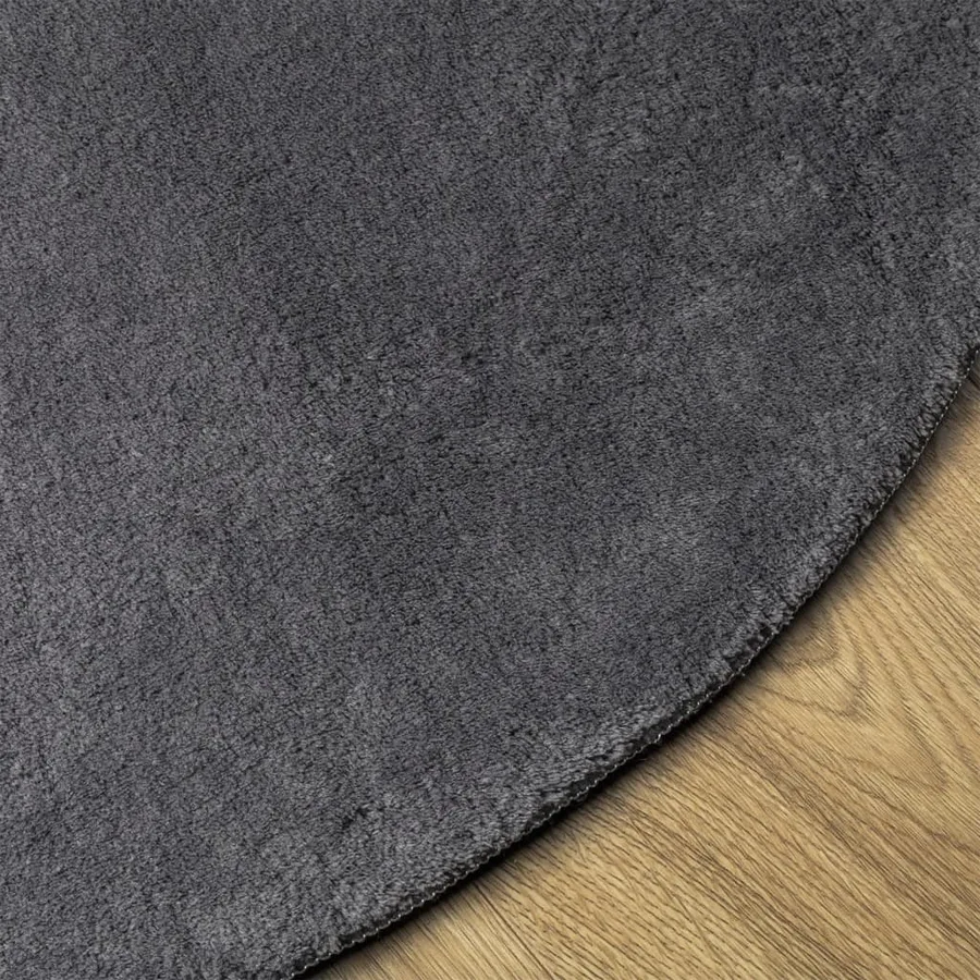 Tapis HUARTE à poils courts doux et lavable anthracite Ø 200 cm - 4