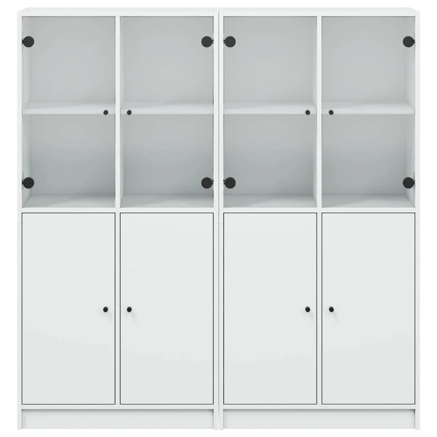 Bibliothèque avec portes blanc 136x37x142 cm bois d'ingénierie - 7