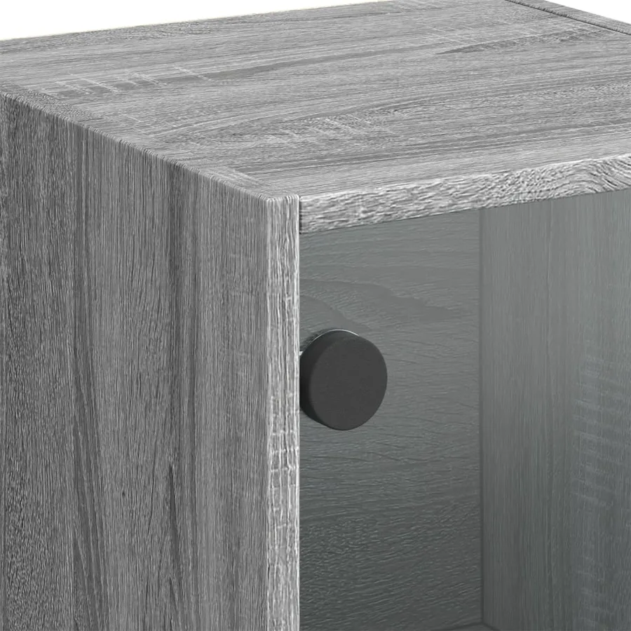 Buffet avec portes en verre sonoma gris 35x37x109 cm - 9