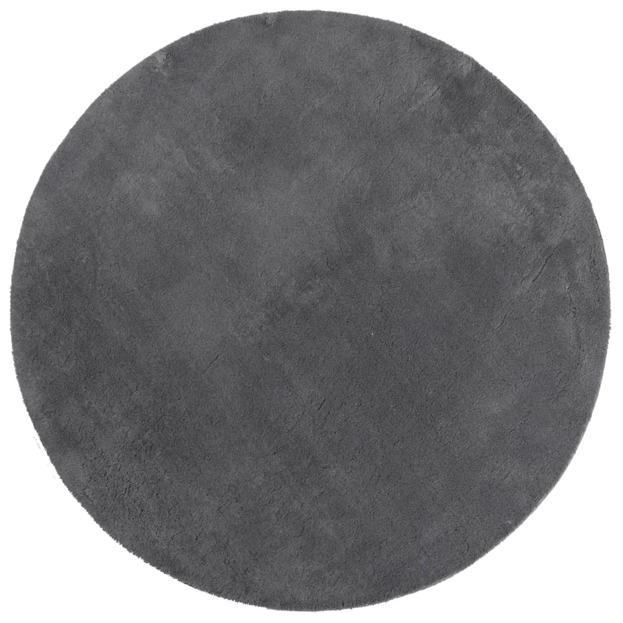 Tapis HUARTE à poils courts doux et lavable anthracite Ø 120 cm - 2