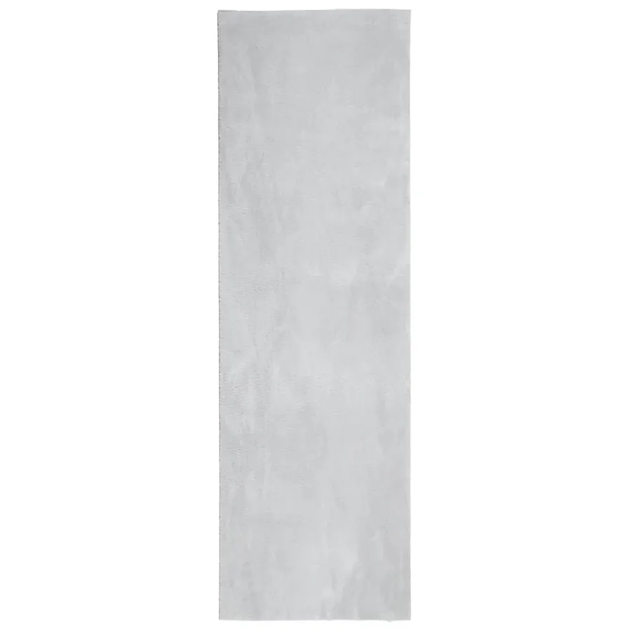 Tapis HUARTE à poils courts doux et lavable gris 80x250 cm - 2