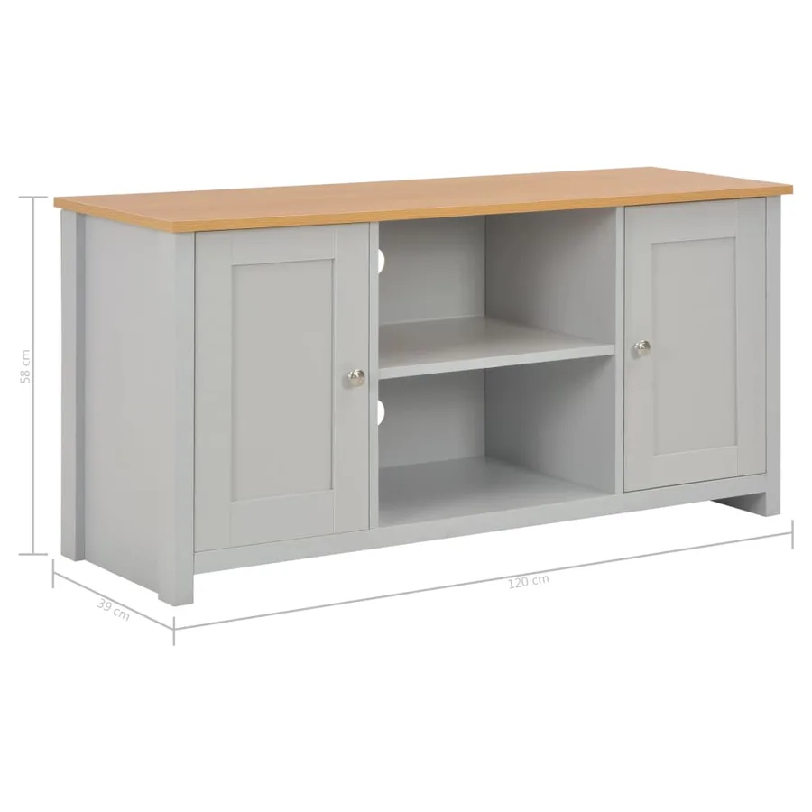 Meuble TV Gris 120x39x58 cm - 9