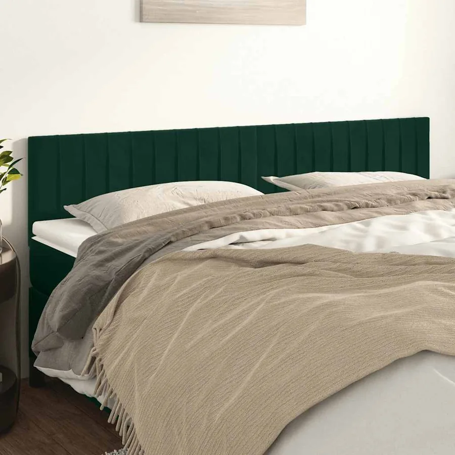 Têtes de lit Vert foncé 160x5x78/88 cm Velours