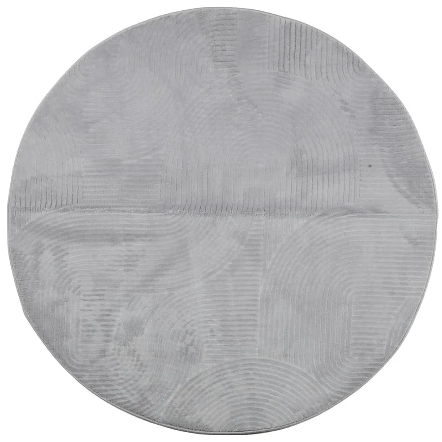 Tapis IZA poils courts style scandinave gris Ø 120 cm - 2