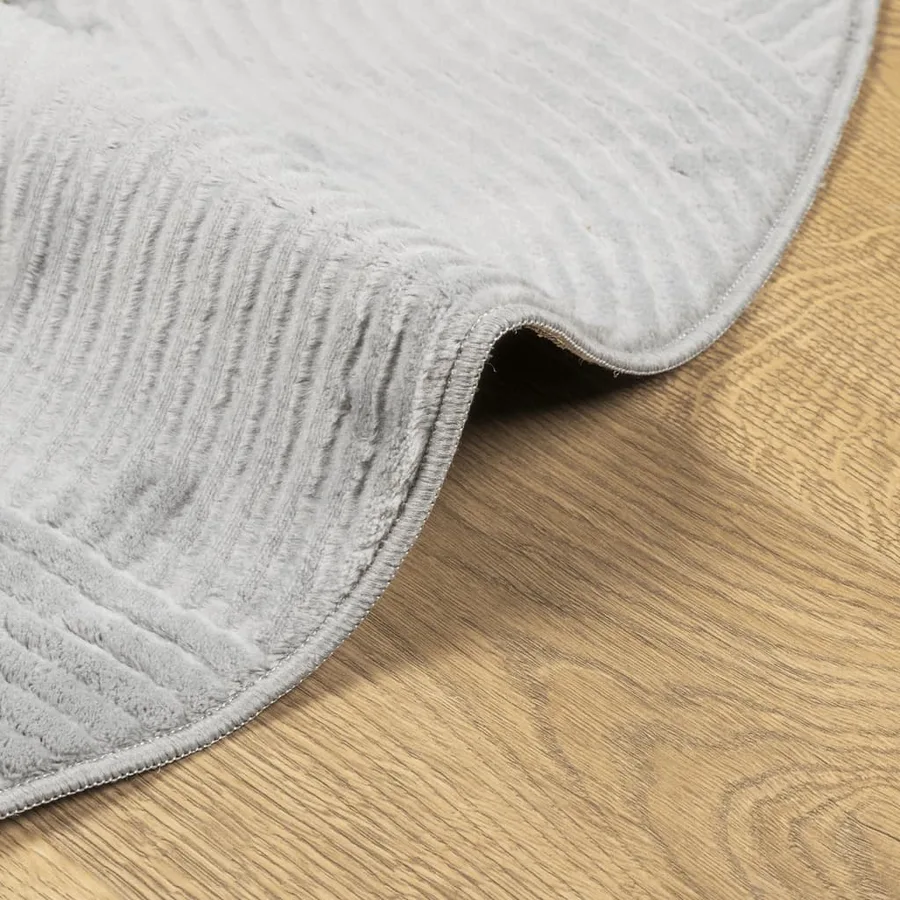 Tapis IZA poils courts style scandinave gris Ø 120 cm - 6