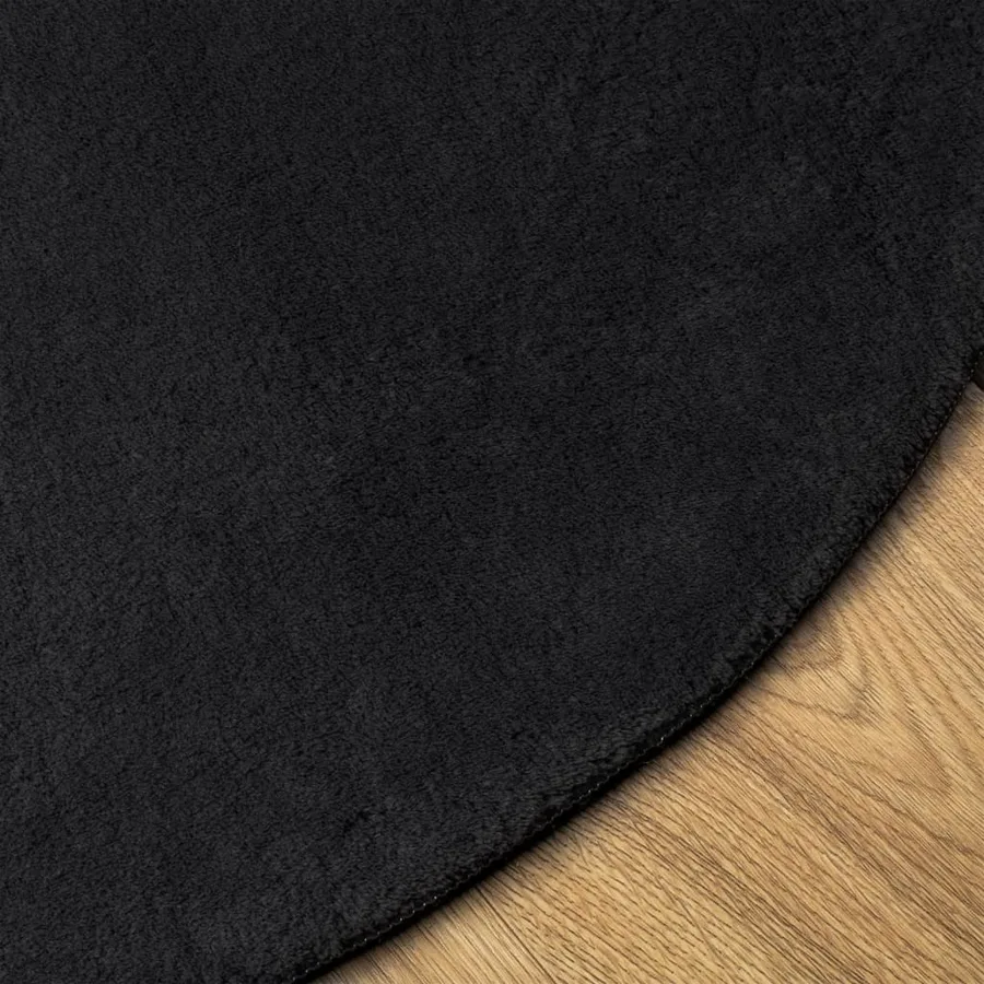 Tapis HUARTE à poils courts doux et lavable noir Ø 80 cm - 4