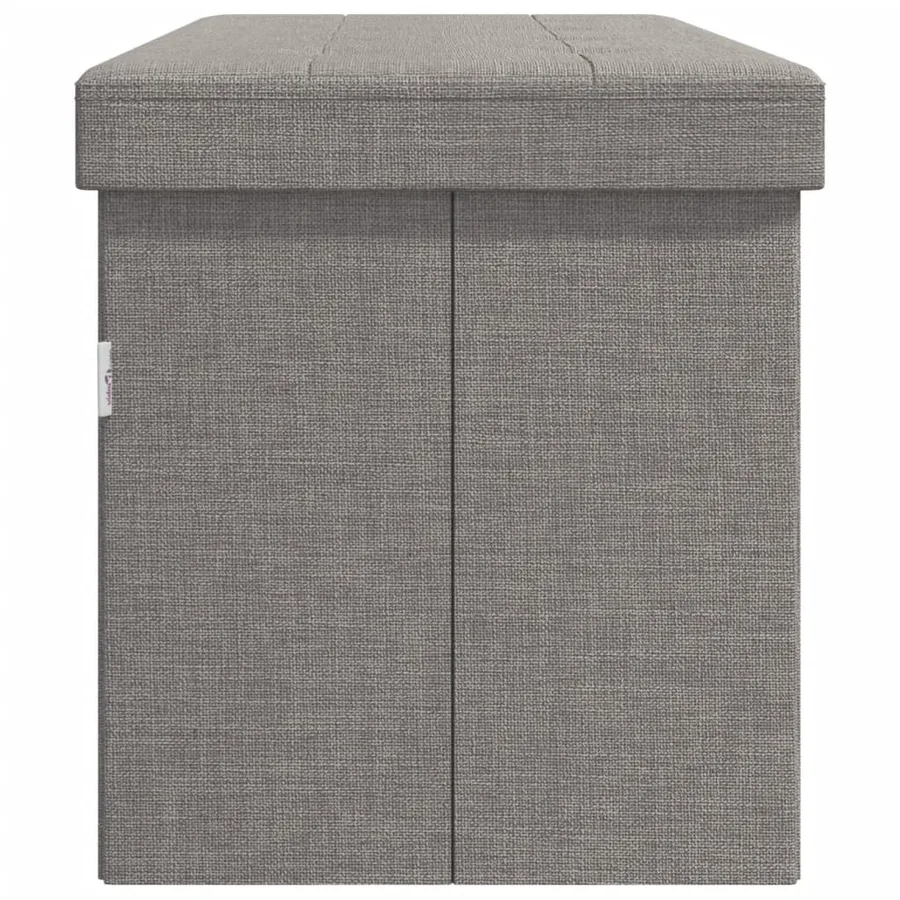 Banc de rangement pliable gris clair faux lin - 6