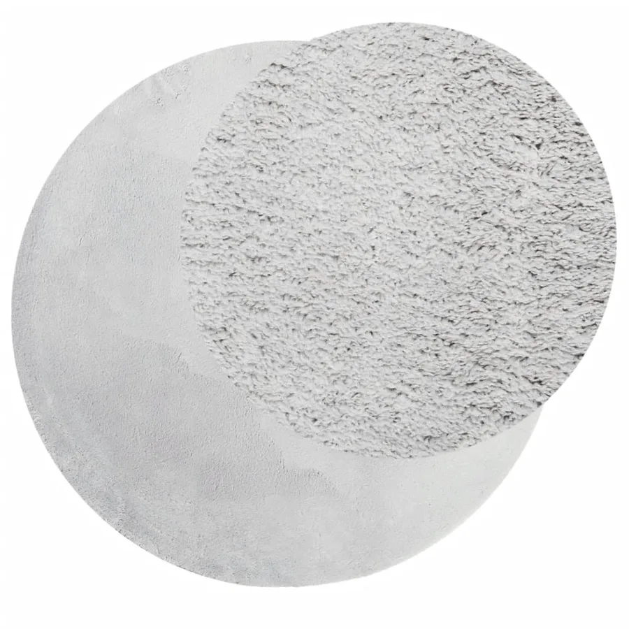 Tapis HUARTE à poils courts doux et lavable gris Ø 80 cm - 3