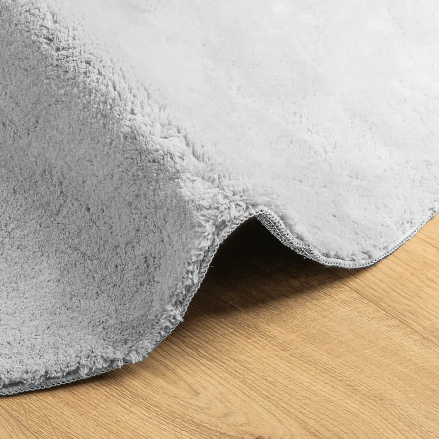 Tapis HUARTE à poils courts doux et lavable gris Ø 80 cm - 6