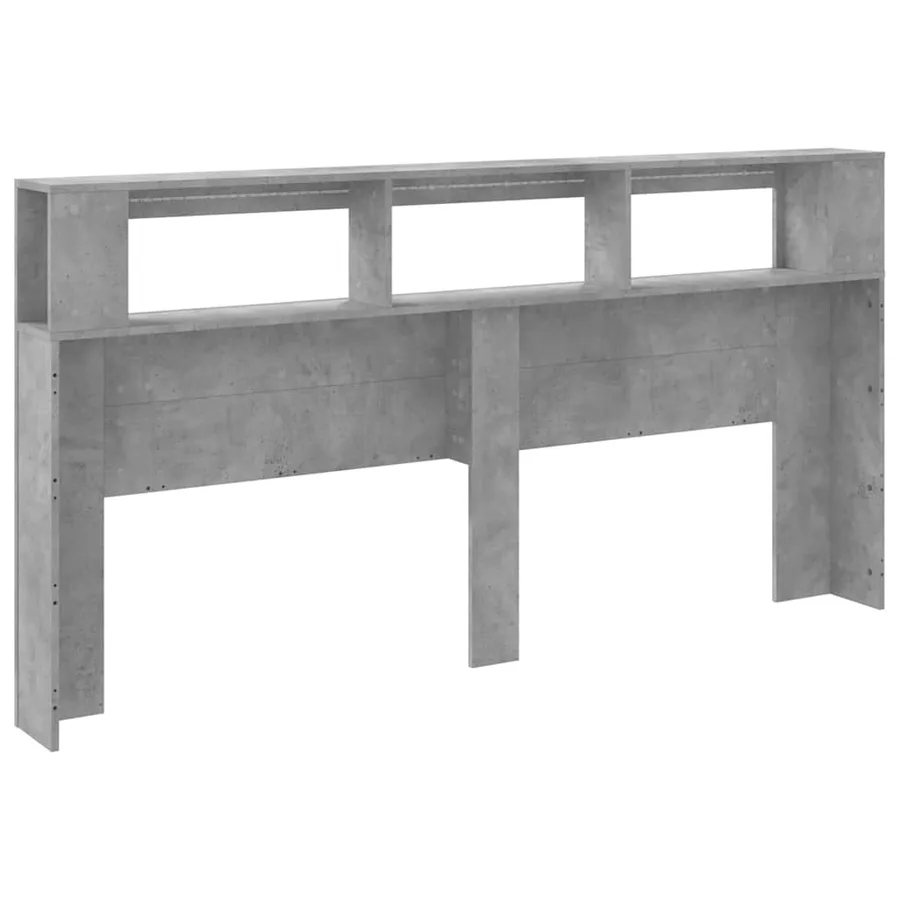 Tête de lit à LED gris béton 200x18,5x103,5cm bois d'ingénierie - 7