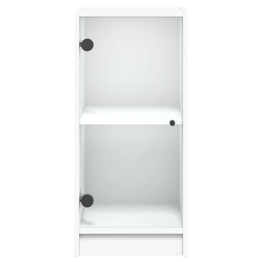 Armoire latérale avec portes en verre blanc 35x37x75,5 cm - 6