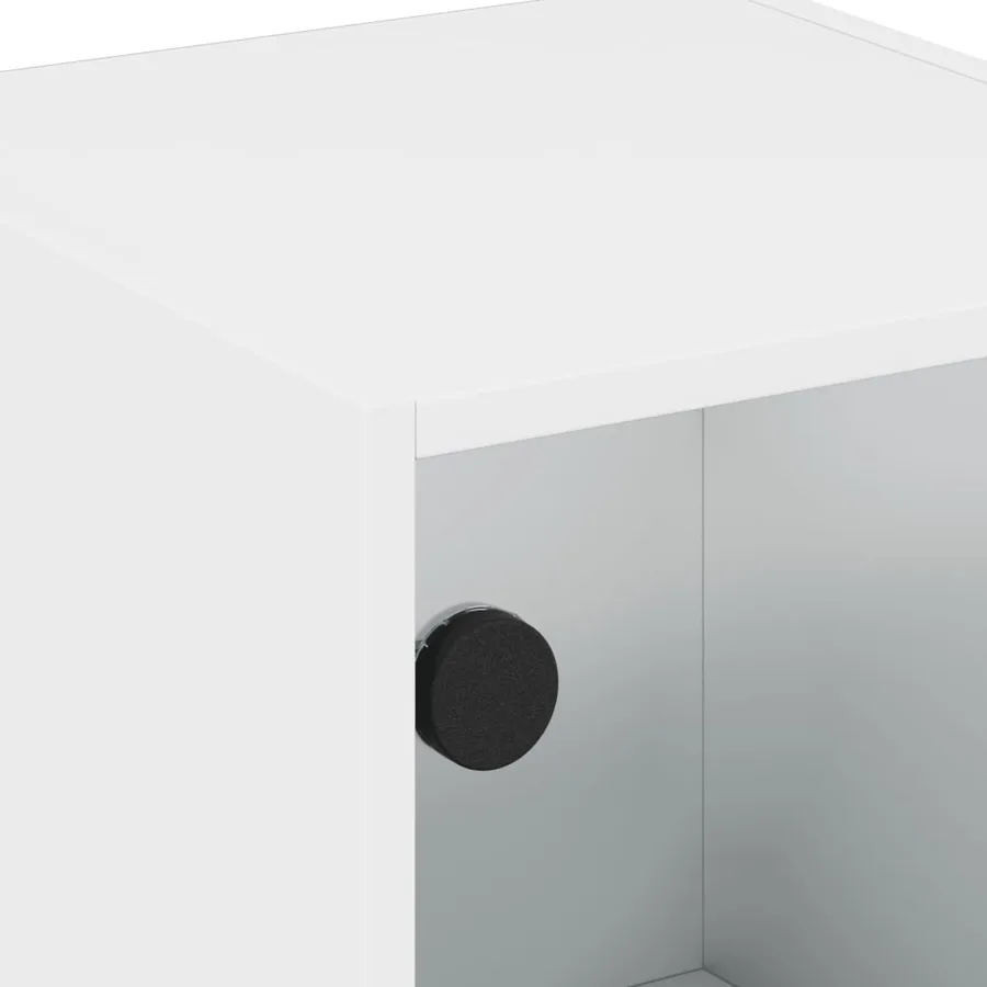 Armoire latérale avec portes en verre blanc 35x37x75,5 cm - 9