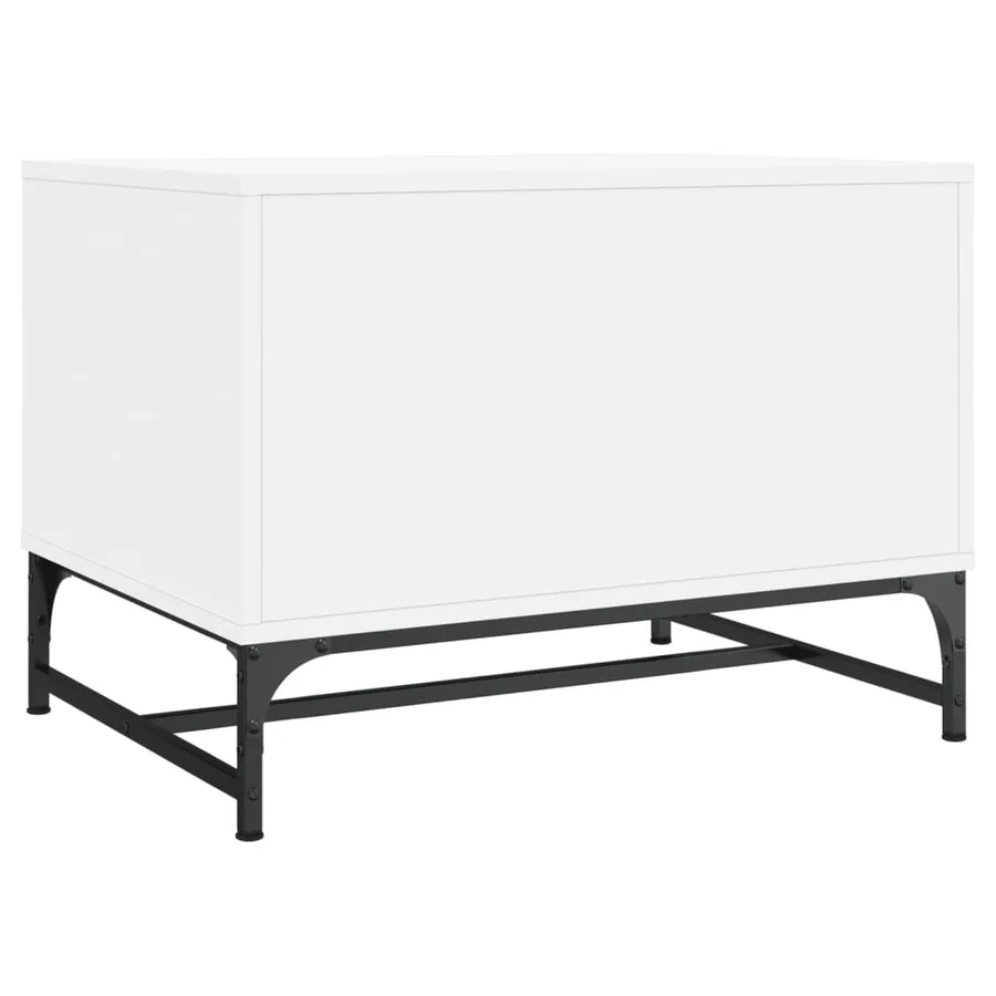 Table basse avec portes en verre blanc 68,5x50x50 cm - 7