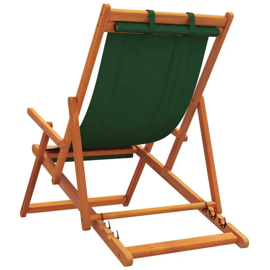 Chaises de plage pliables lot de 2 vert tissu - 6