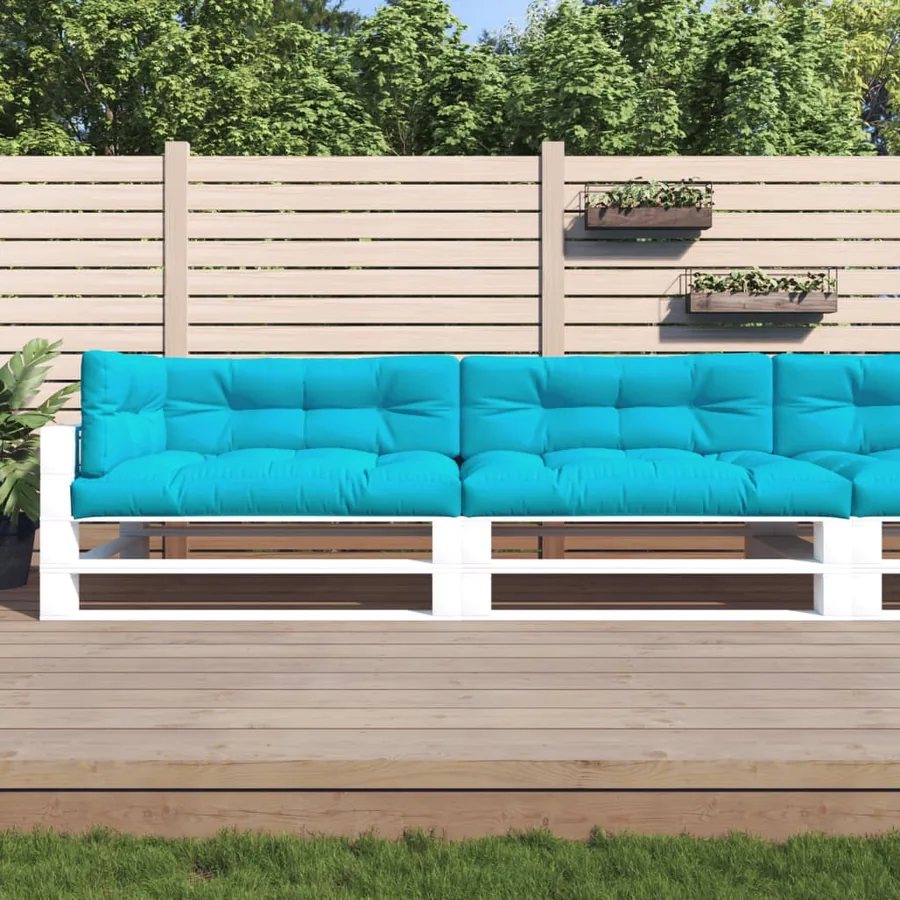Coussins de palette lot de 5 turquoise tissu