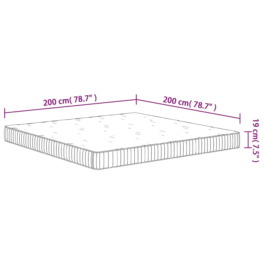 Matelas à ressorts ensachés moyen 200x200 cm - 9