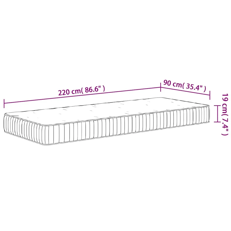 Matelas à ressorts ensachés moyen 90x220 cm - 9