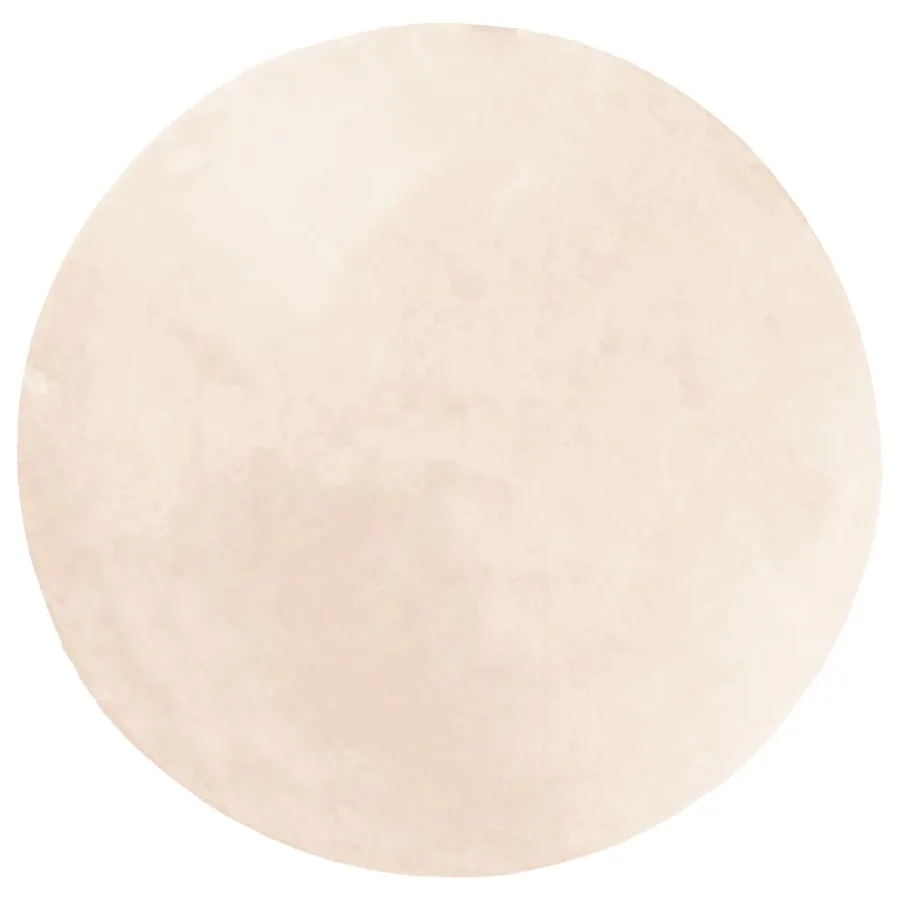 Tapis HUARTE à poils courts doux et lavable beige Ø 80 cm - 2