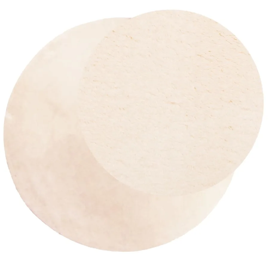 Tapis HUARTE à poils courts doux et lavable beige Ø 80 cm - 3